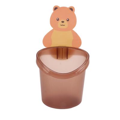 Bär Zahnbürstenaufbewahrungsbecherhalter Wandmontiert Kamm Aufbewahrungsregal Badezimmer Aufbewahrungsbox Kaffeefarbe