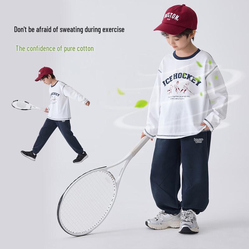 Boys' Long-Sleeve Pure Cotton T-Shirt