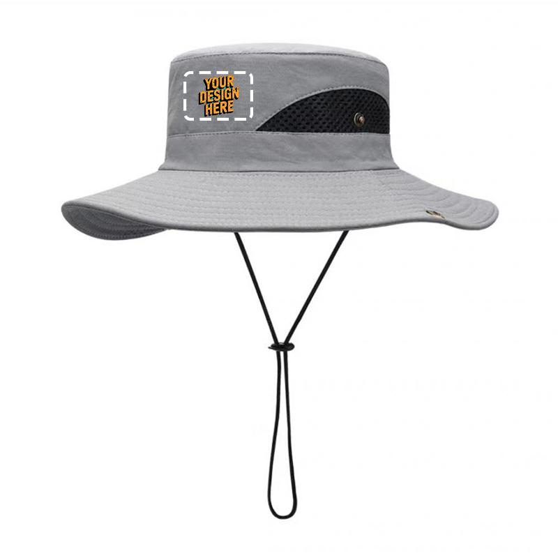 

Custom Cap Logo Bucket Hat for Men and Women Solid Hat Brand Design DIY Print Summer Fishermen Cap Unisex серый