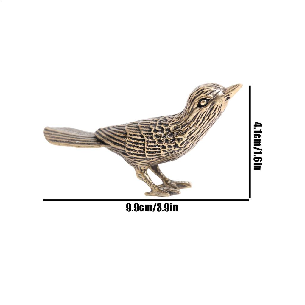 Small Bird Figurines Vintage Brass Animal Figurine Bird Desk Ornament For Home Living Room Bedroom Mantel Fireplace Shelf