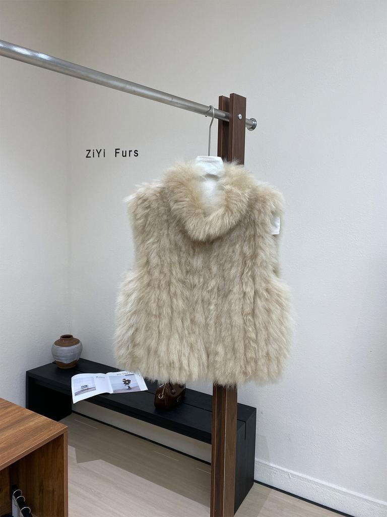 New autumn and winter products, cashmere fur, strip vest, atmosphere fur vest