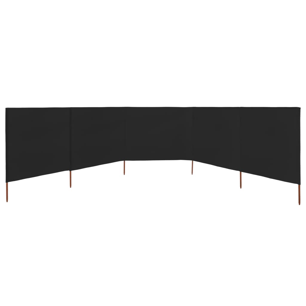 5 Piece Windscreen Mesh 600 X 120 Cm Black