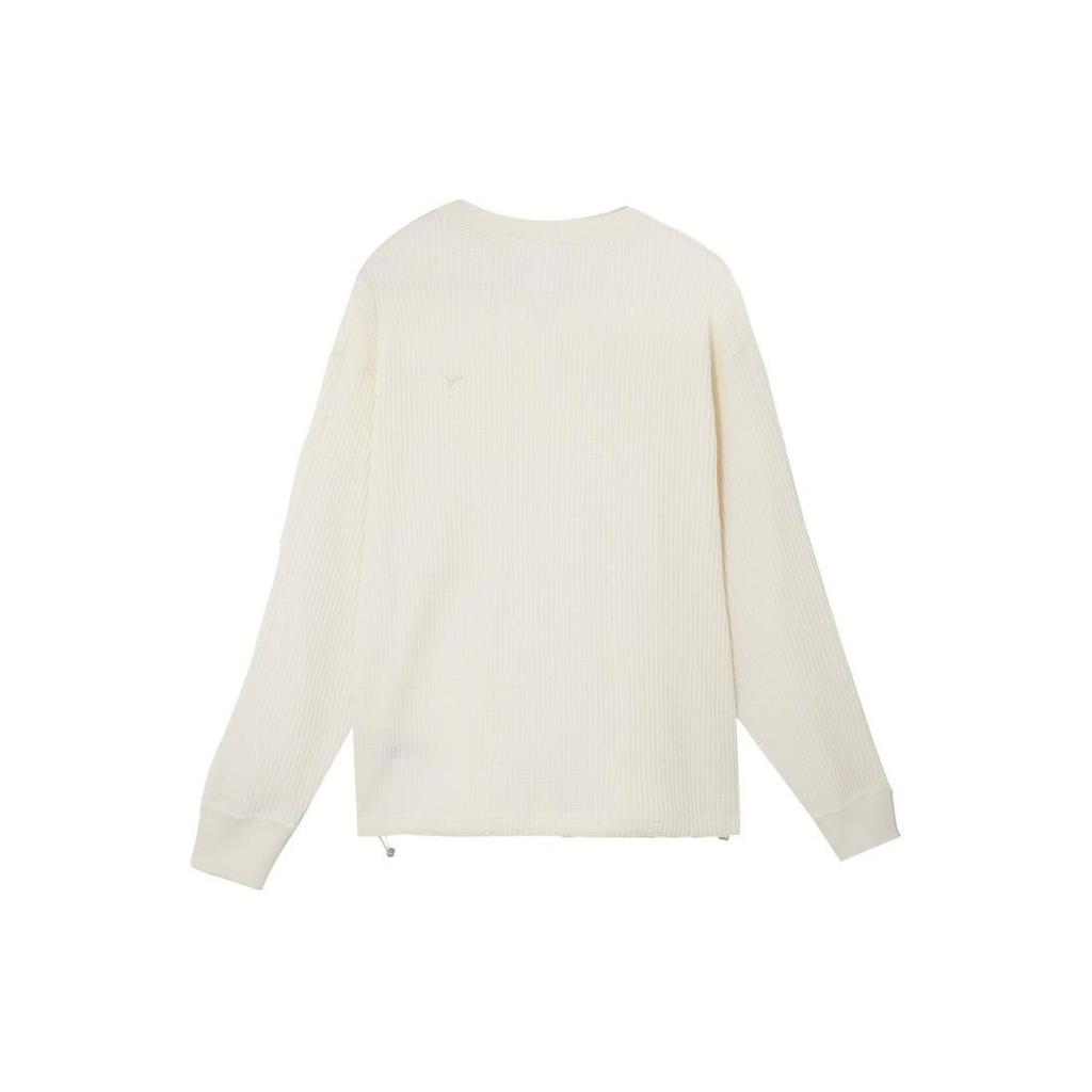 Puma Navy Series Solid Color Knitted Casual Round Neck Long Sleeve Sweatshirt Unisex Sweatshirt White 623128-65