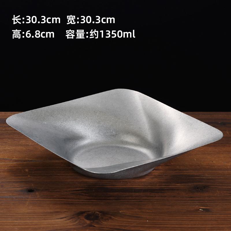 Vintage Stainless Steel Plates Dinnerware Korean Style Barbecue Household Hotel Restaurant Small Plate Sauce Dish Tray Tableware