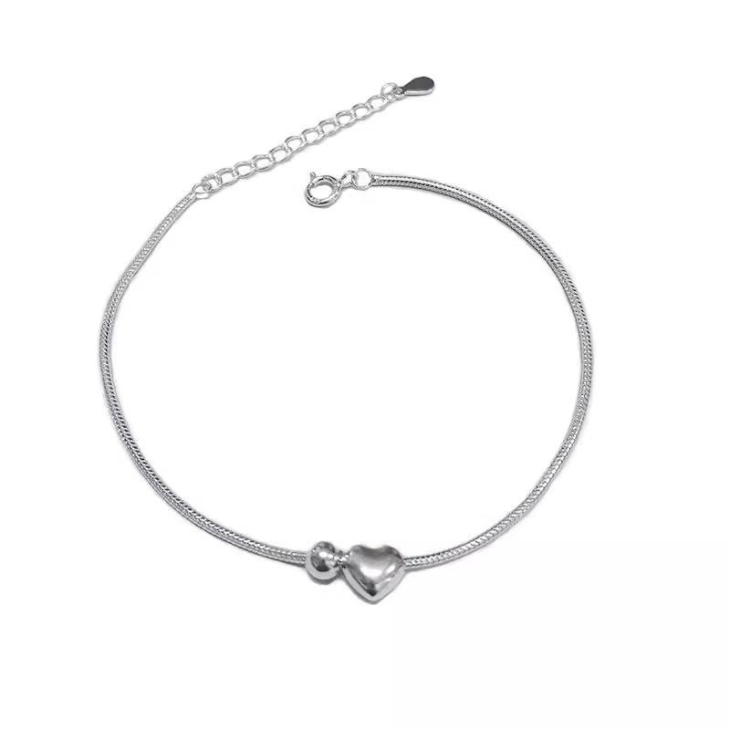 Snake Chain Heart Bracelet For Women Minimalist Elegant Fashion Versatile Wrist Jewelry Accessory