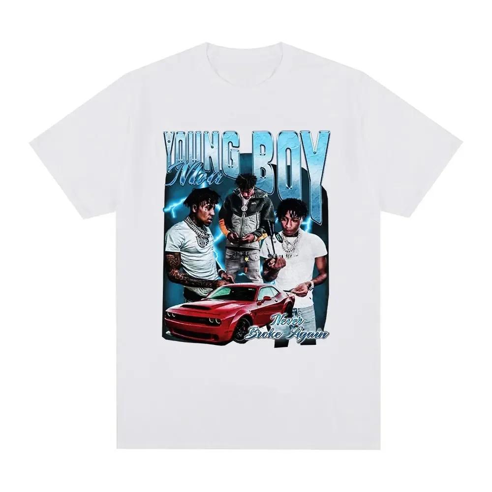 Rapper YoungBoy Never Broke Again High Quality Aesthetics Short Sleeves Oversized T-shirt Men Vintage T Shirts TopsAutumn 4XL
