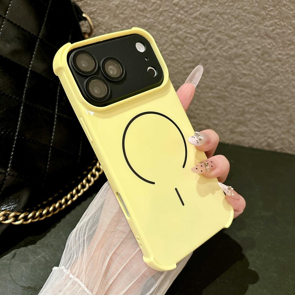 For Magsafe Candy Color Collision Phone Case For iPhone 17 16 15 14 Plus 13 12 11 Pro Max Big Window Four Corner Anti Drop Cover
