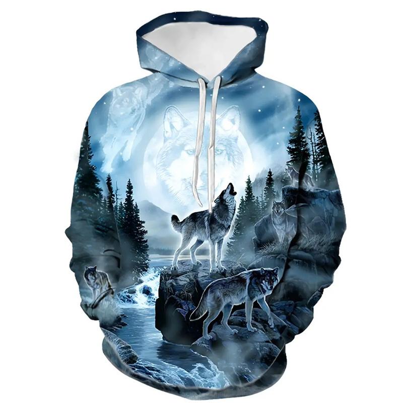 Spring Autumn Hooded Sweatshirt 3D Digital Printing Unisex Hoodies Men Women Fashion Loose Pullover