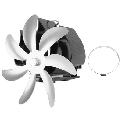 Wood Stove Fan 7 Blade Aluminum Alloy Low Noise Wall Hanging Heat Powered Stove Fan with Fixing