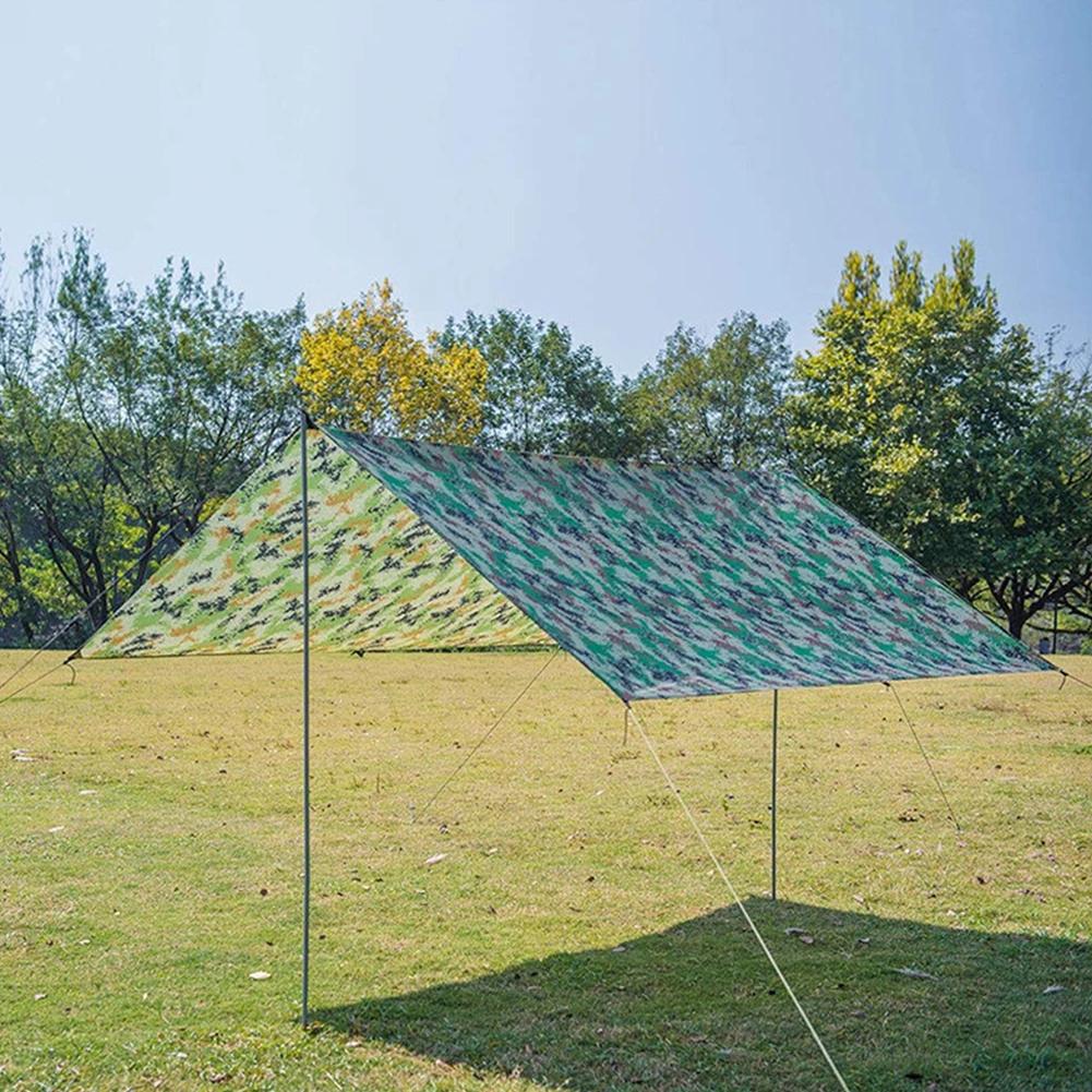 300x300cm Waterproof Camping Tarp Shelter Awning Sun Shelter Outdoor Foldable Canopy for Hiking Beach Picnic Travel Ground Mat