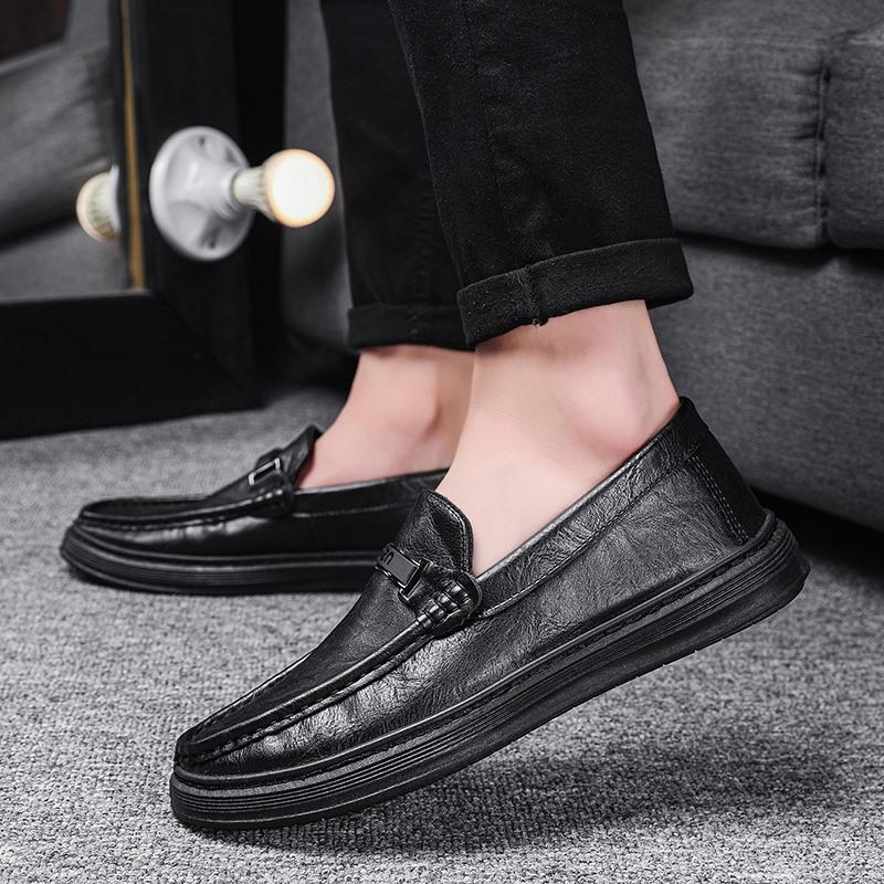 Fashion Loafer Shoes For Men Trendy Leather Slip-on Shoes Moccasins Handmade Male Casual Shoes Moccasins Driving Footwear