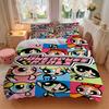 3pcs bedding set Powerpuff Girls Includes 1 Comforter + 2 Pillowcases, Without Pillow Inserts, Soft Comfortable, Lightweight Breathable, Pri