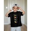 European Size Boys Round-neck Short-sleeved T-shirt with Four Dachshund Pattern Prints