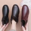 Shoes Winter Cotton Shoes In Women's Shoes Snow Boots Velvet Warm In the Elderly Non-slip Short Boots Soft Sole Leather Shoes