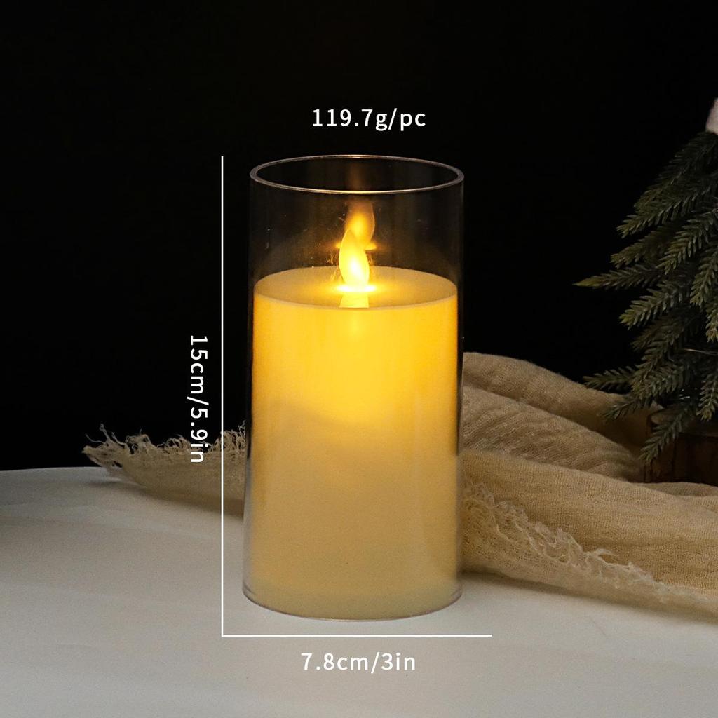 Acryl LED Kerze mit flackernder Flamme und Tassen-Atmosphäre