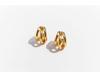 Real Gold-Plated Copper Crazy Sister Classic Three-Tube Earrings: Women's C-Shaped Hoop Silver Needle 300