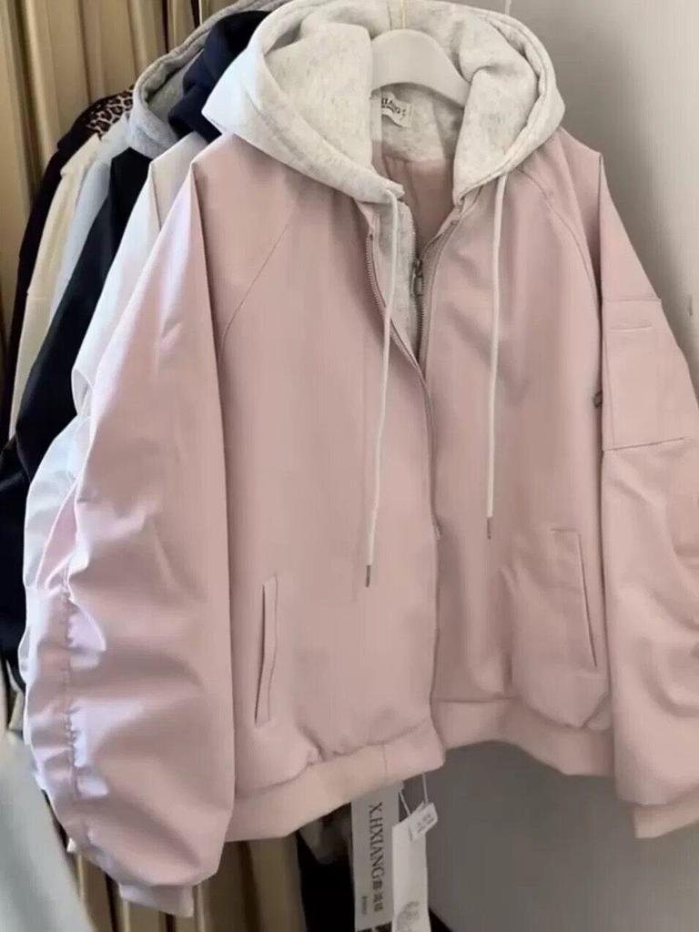 Damen Kapuzenjacke im Retro-Stil, Zwei-in-Eins, Frühling/Herbst 2026, Lässiges Baseball-Design