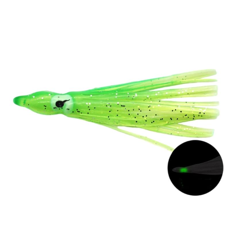 50Pcs Baits Soft Fishing Lures Squid Skirts 5-12cm Artificial Baits Glow Trolling Skirt Lures Saltwater Fishing Baits