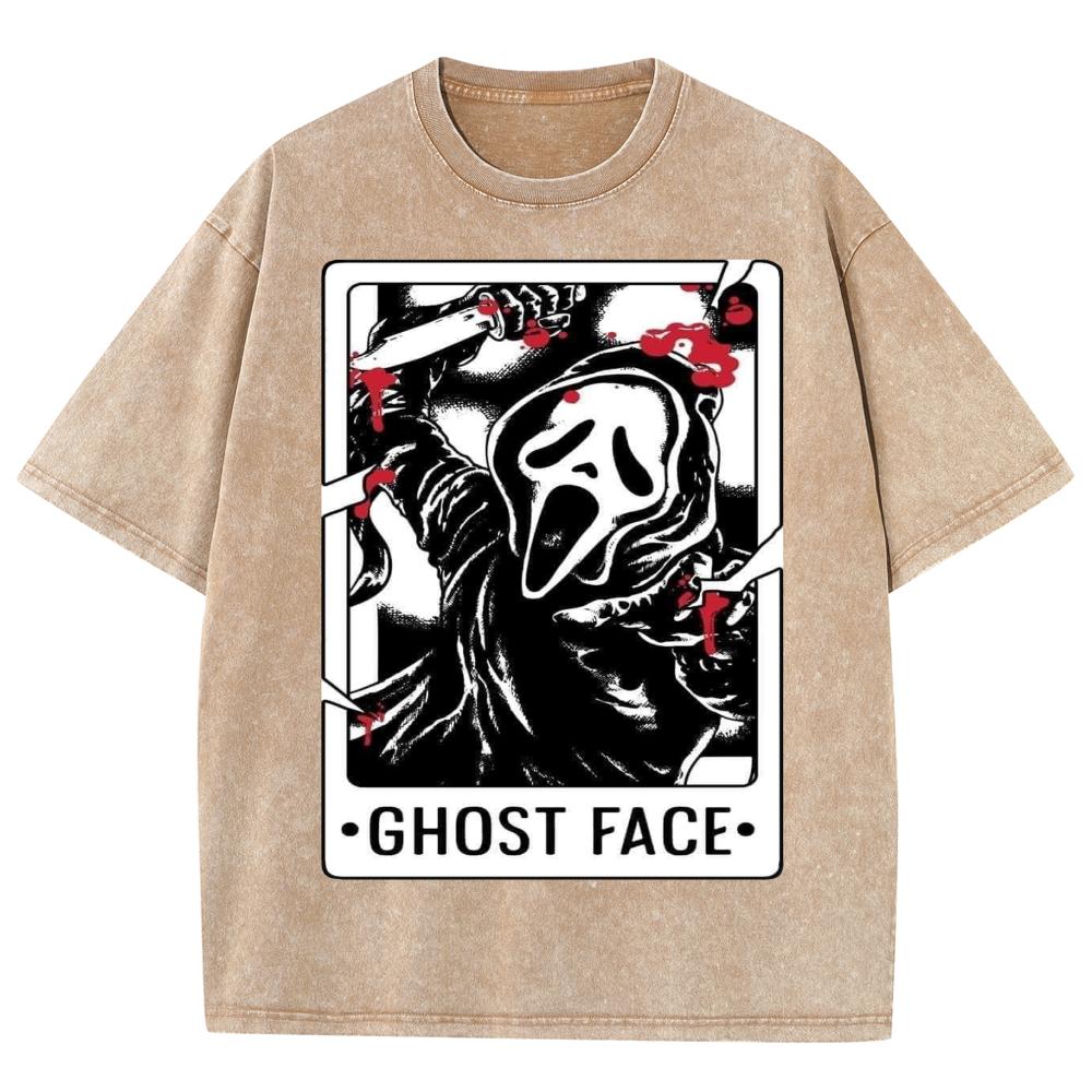 Scary Niche Grimace Print Wash Women's T-Shirt Style Oversized Cotton Short Sleeve Unisex  Vintage Top