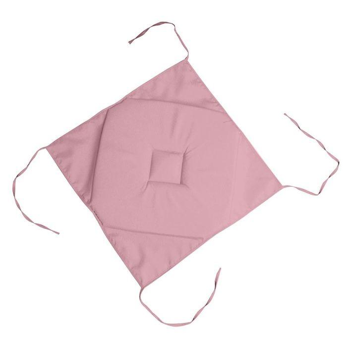 Galette de chaise - EDEN - Nelsen - 40 x 40 cm - Rose poudre - Moelleuse et résistante