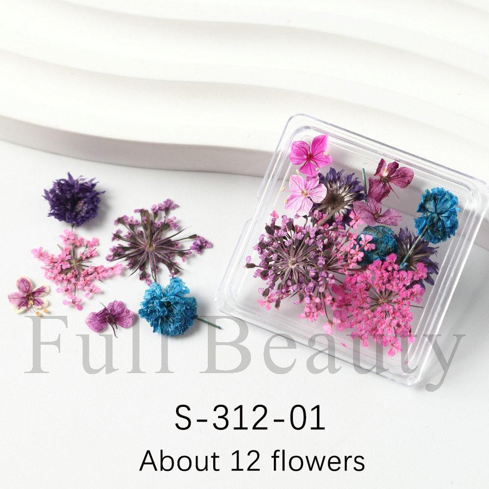Nail Art Dried Flowers Japanese Mixed Filled With Star Hydrangea Small Wrinkled Chrysanthemum Box Decoration Nail Dried Flowers