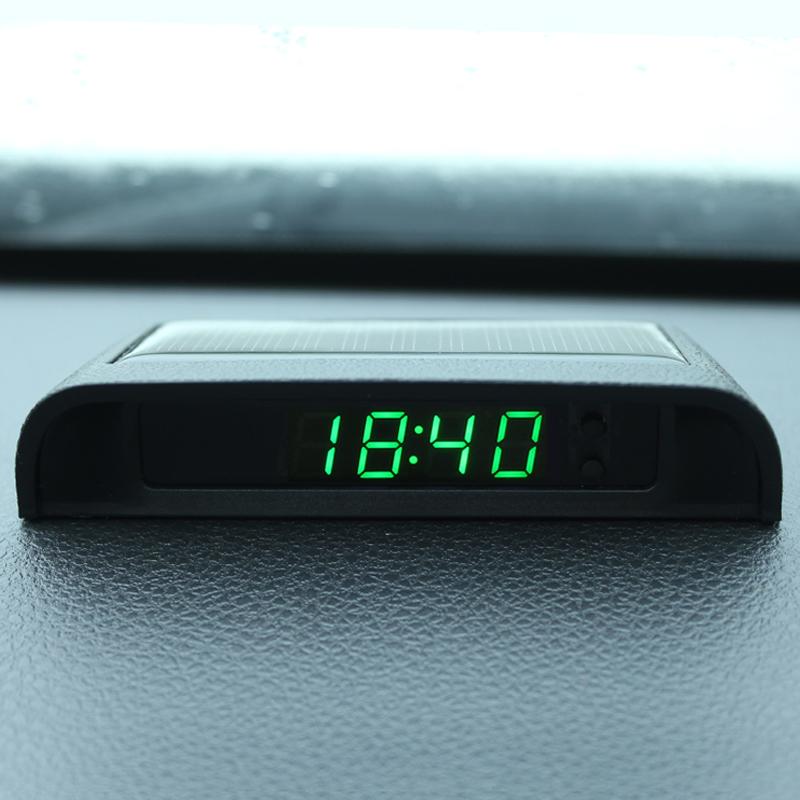 

Solar Car Clock Thermometer Date Week Cycle Display Automatic Switching Machine High-Precision LED Digital Car Clock Watch зелений