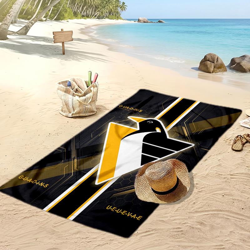 Pittsburgh Penguins Print Beach Towel Soft Portable Quick?dry Towel For Pool Summer Vacation Outdoor Sport