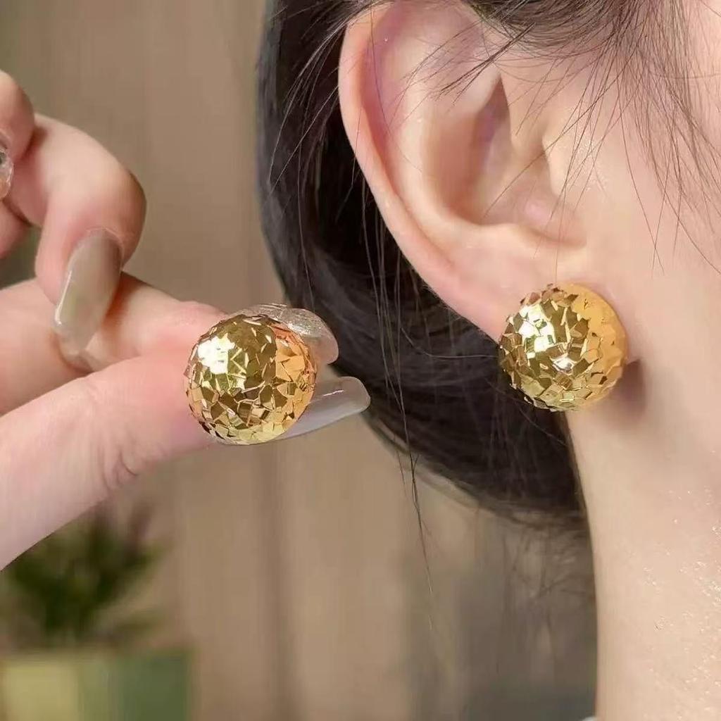 High-End Sparkling Sequin Stud Earrings: Unique, Versatile Luxury Design for Women