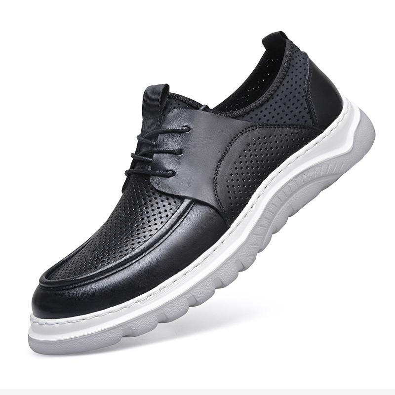 Men s Genuine Leather Lace-up Shoes: Spring/Autumn Casual, Formal, and Fashion Driving Footwear Size 42