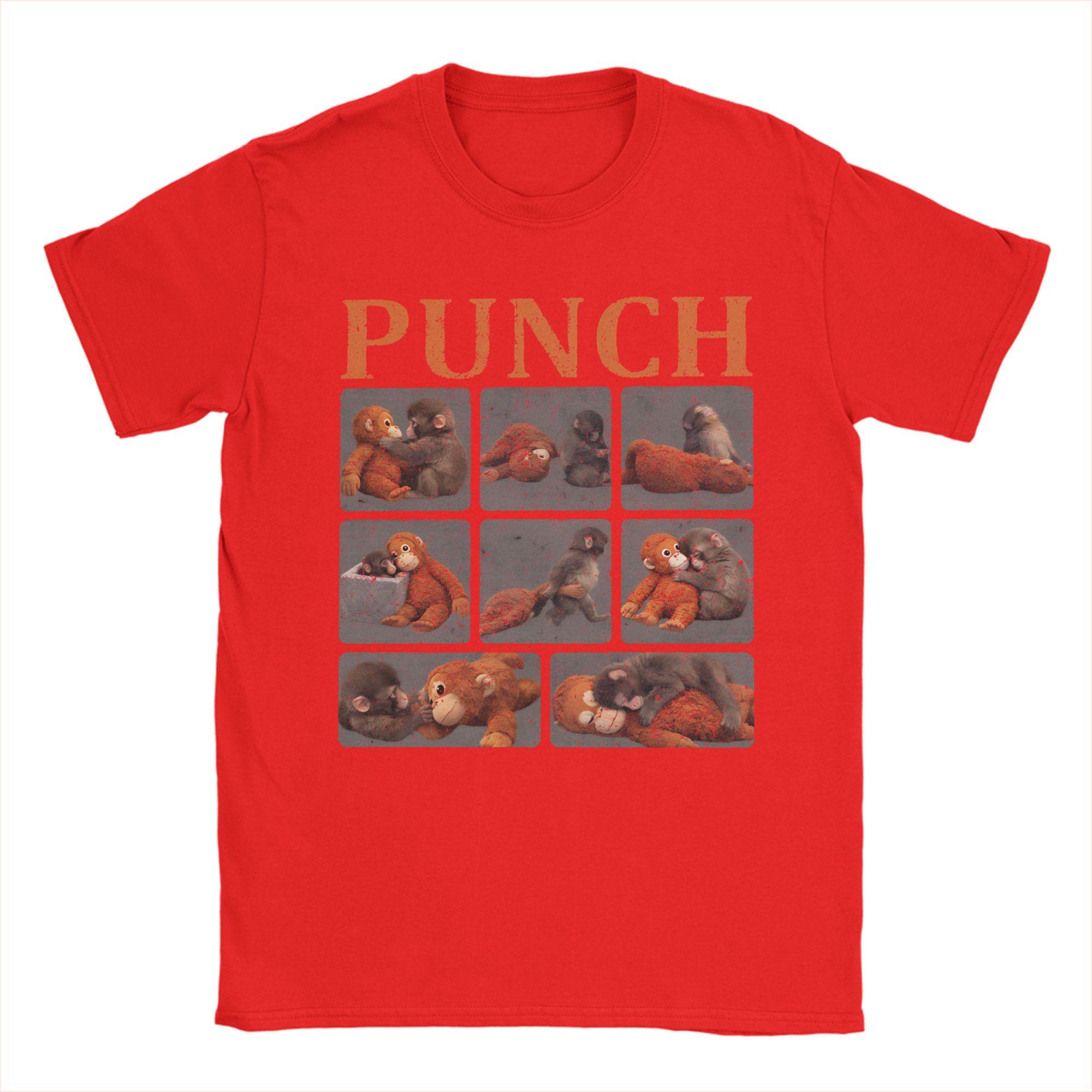 

Men TShirts Punch Monkey Funny Animal Amazing Pure Cotton Tees Short Sleeve T Shirts O Neck Clothing 6XL S
