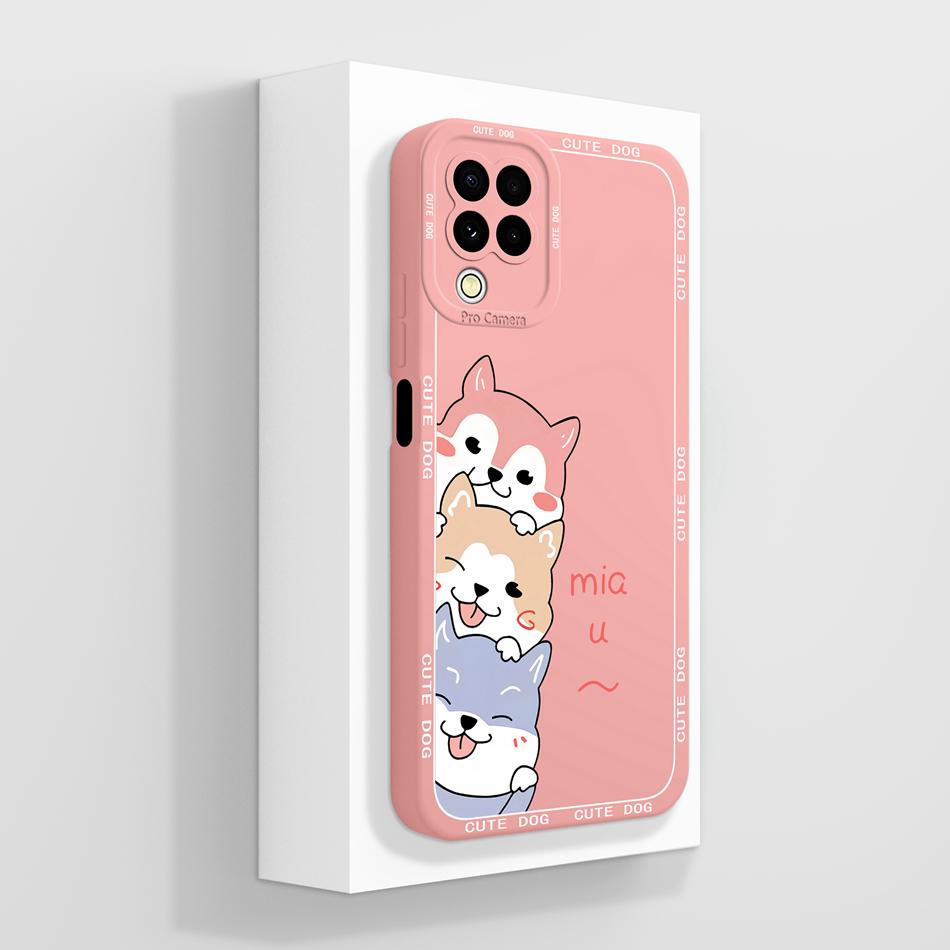 For Samsung M22 M32 A22 4G Case Cute Panda Soft Liquid Silicone Phone Back Cover For Galaxy M 22 32 A 22 Funda Camera Protectors