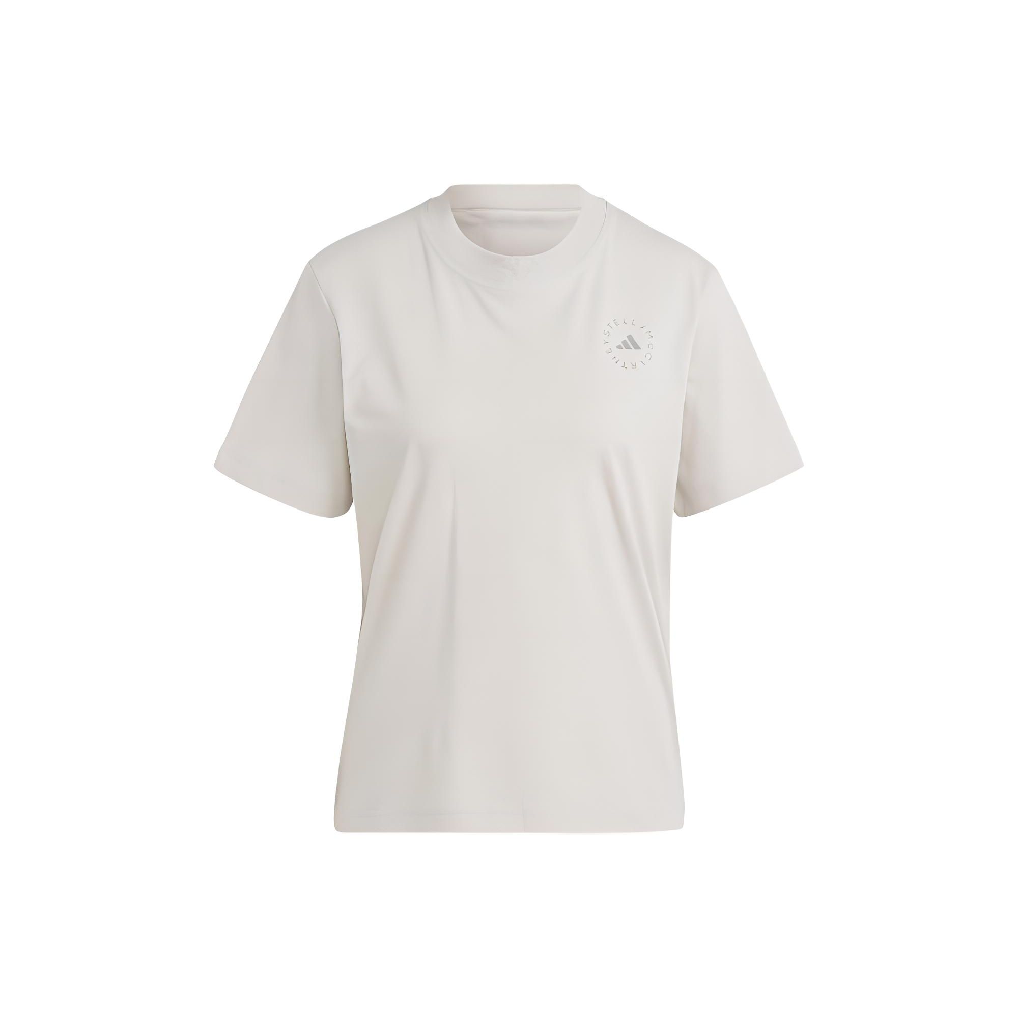 Adidas X Stella McCartney Truecasuals Solid Logo Round Neck Short Sleeve Regular Fit T-Shirt Women Off-White IJ0569 XS
