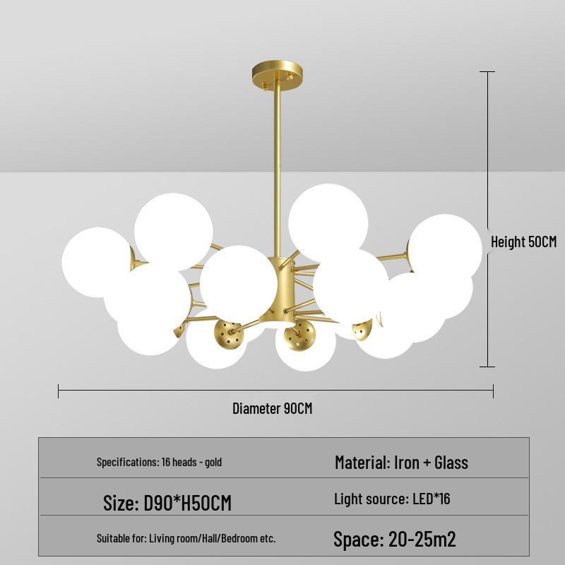 Nordic Modern Chandelier - Elegant, Atmospheric Lighting for Living Rooms, Bedrooms, or Dining Areas