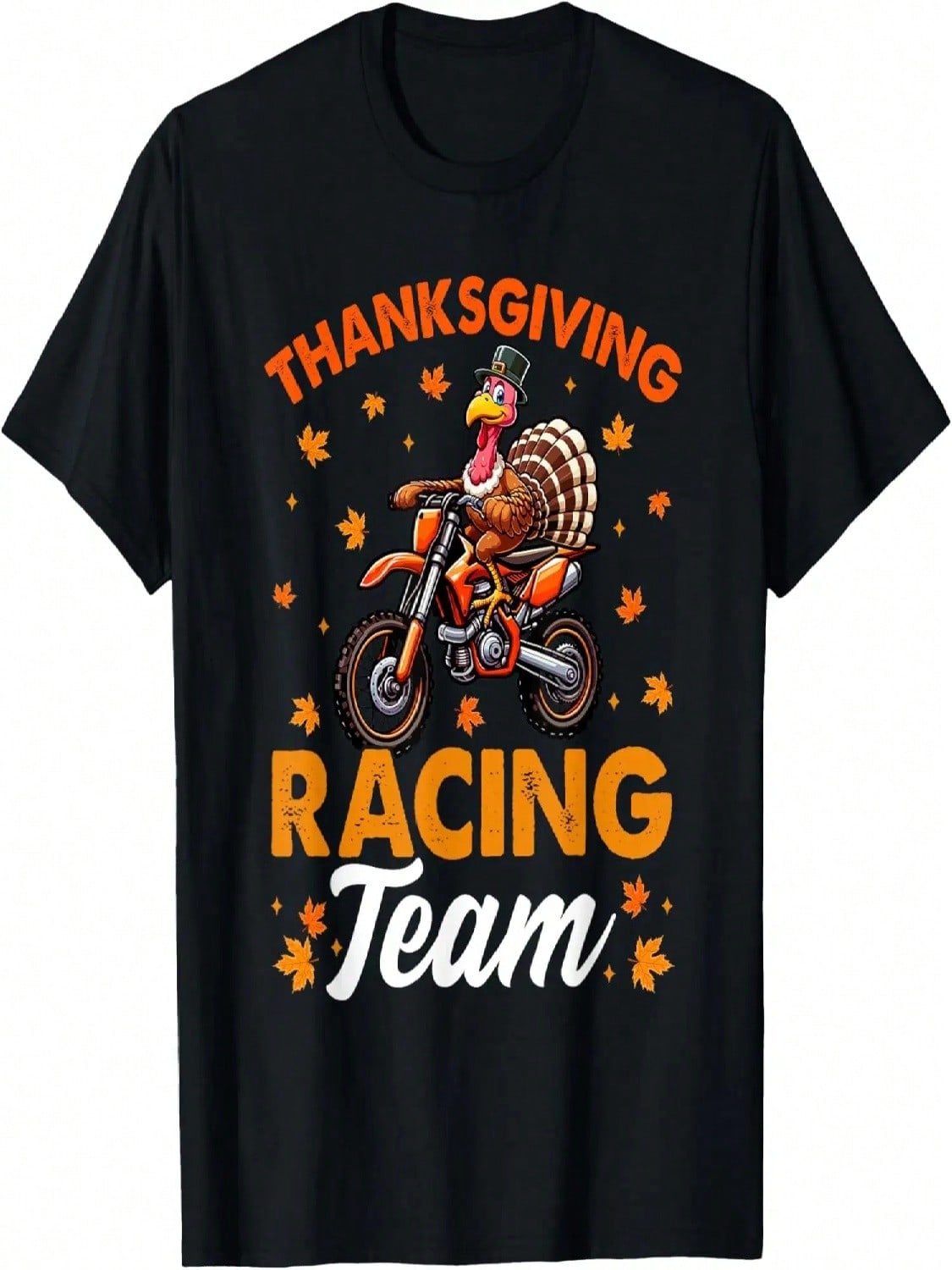 Thanksgiving Racing Team Funny Turkey Riding Dirt Bike Biker T-Shirt S разноцветный