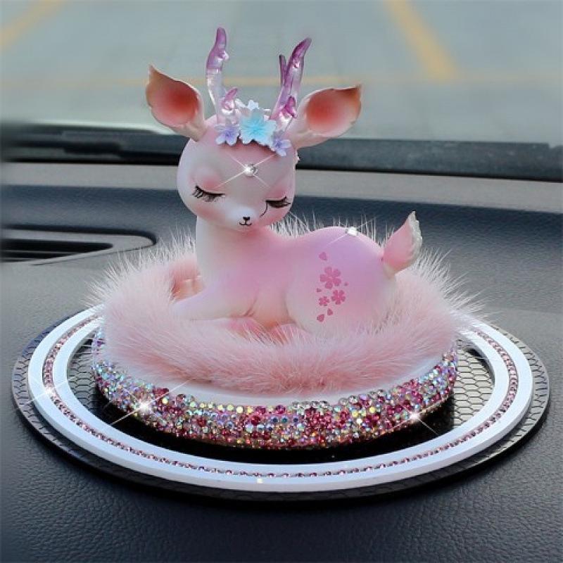 קישוטי רכב איילים עם יהלומים לקונסולה המרכזית של נשים
