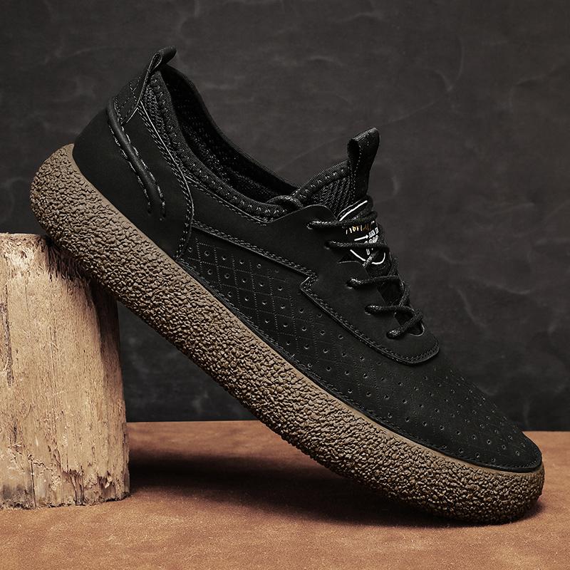 Fashion Summer Mens Leather Casual Shoes New Comfortable Breathable Sport Shoes Outdoor Designer Walking Sneakers for Men Business Shoes