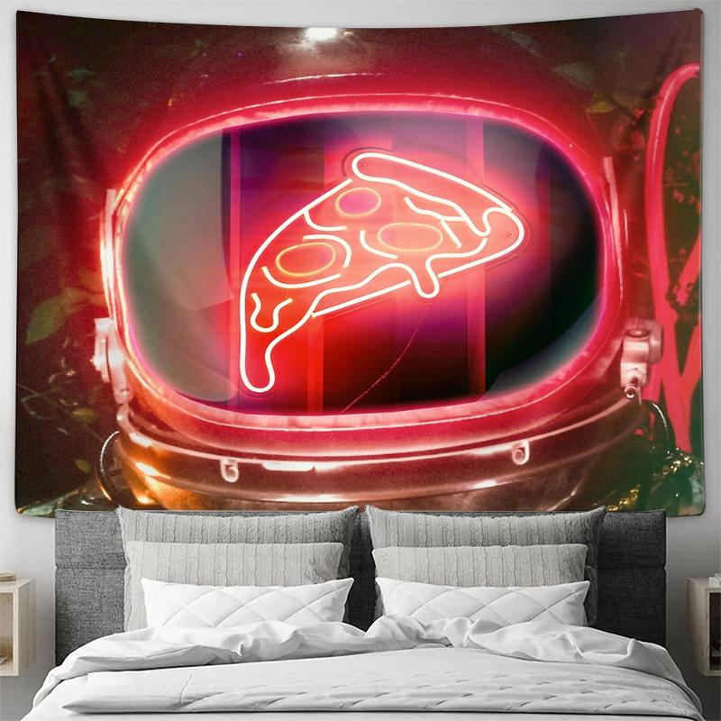 Pizza Tapestry Wall Hanging Anime Aesthetic Room Decor Vaporwave Kitchen Backdrop Dorm Decor Home Decoration Art Living Room Wal