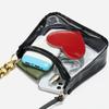 PVC Transparent Shoulder Bag Underarm Heart Shaped Totes Daily Travel Handbag  Mobile Phone
