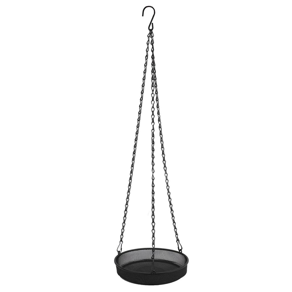Bird Feeder Large Capacity Powder Coated Fine Metal Mesh Bird Feeder Hanging Tray for Garden Yard