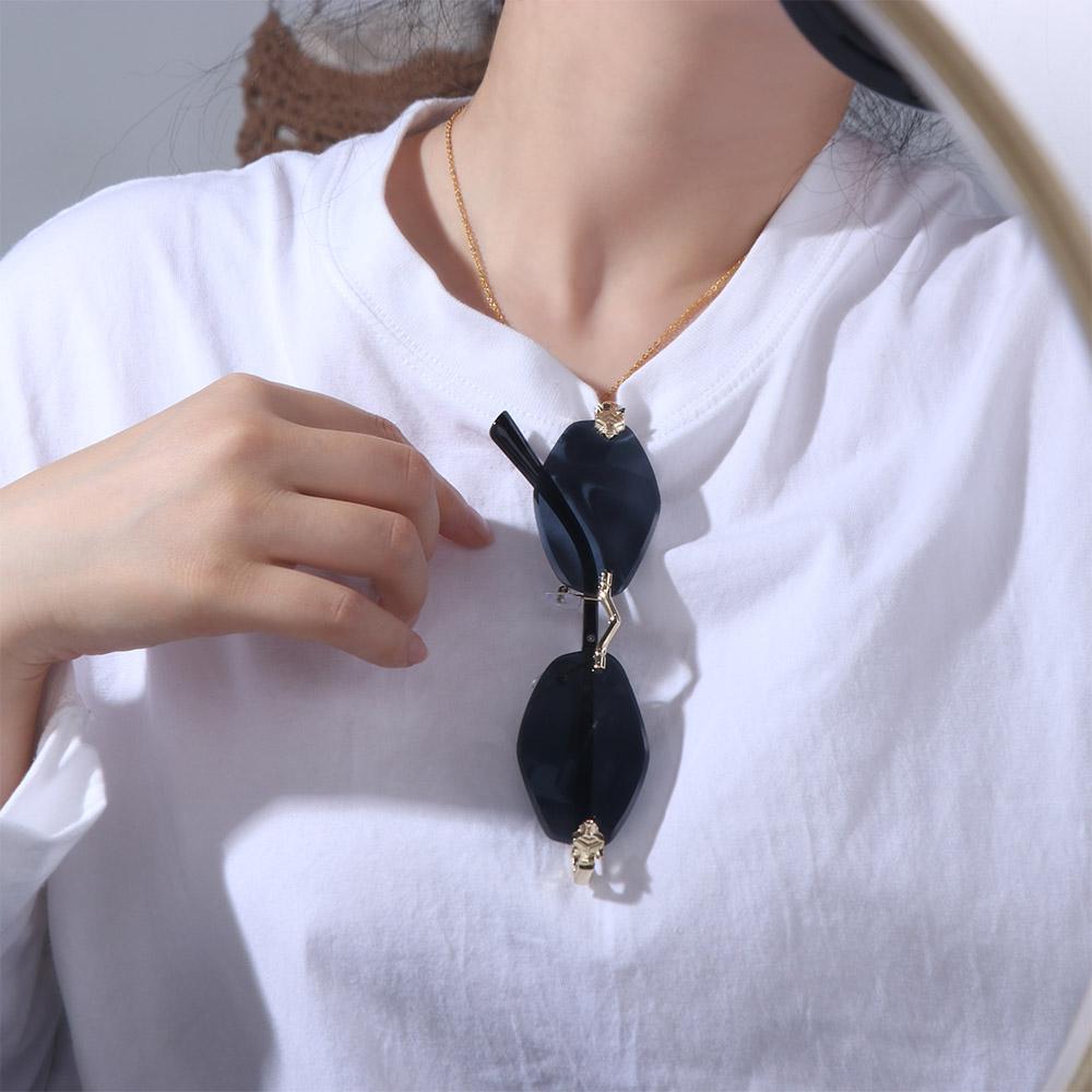 UV400 Polygonal Cycling Sunglasses Frameless UV Resistant Cycling Glass Rhombus Sunglasses  Holiday