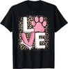 Cute Love Dog Paw Dog Puppy Lover Women Girls T- Shirt