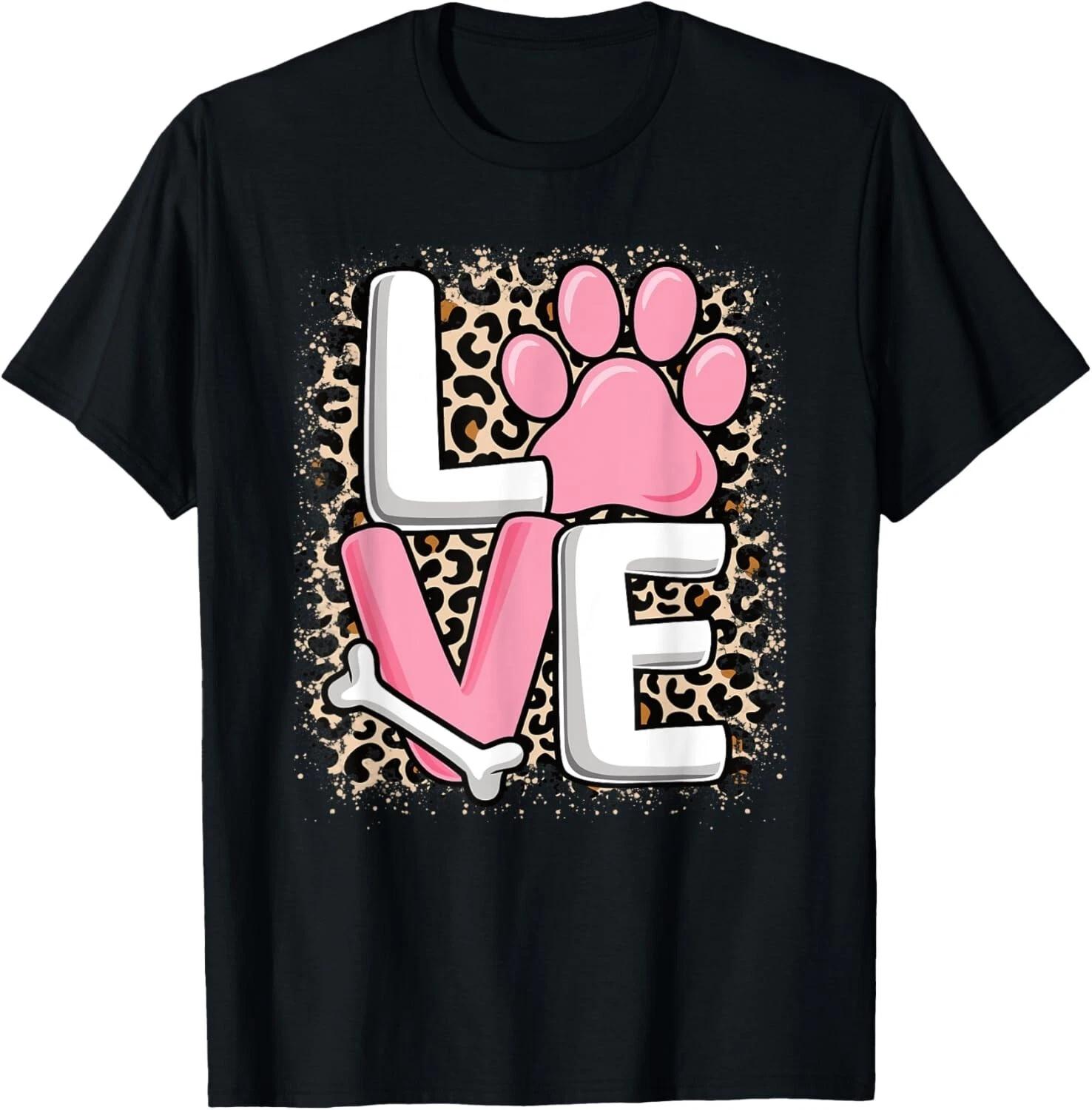 Cute Love Dog Paw Dog Puppy Lover Women Girls T- Shirt M