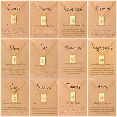 New Twelve Constellation Necklace Fashion Geometry Necklace Constellation Clavicle Chain