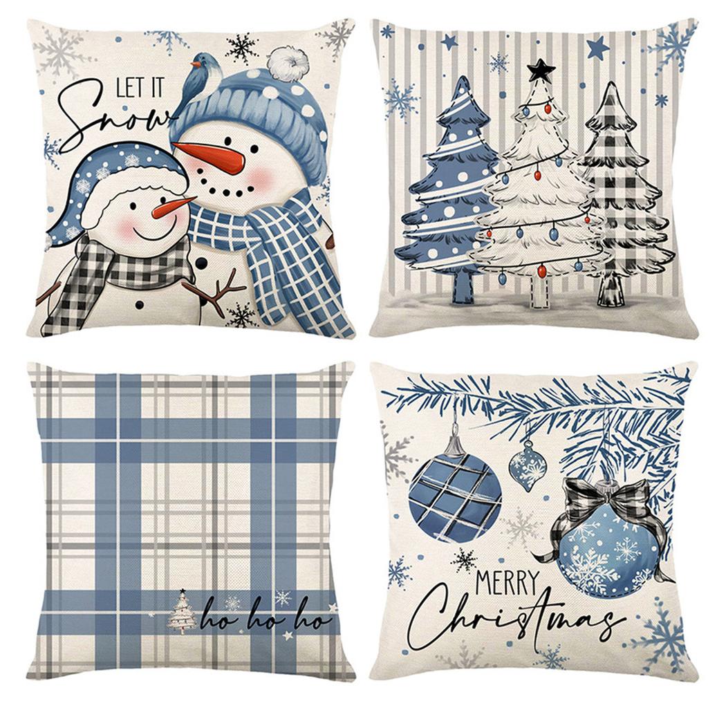 Popular Christmas Pillowcases for Holidays Santa Claus Linen Home Decoration Pillowcases