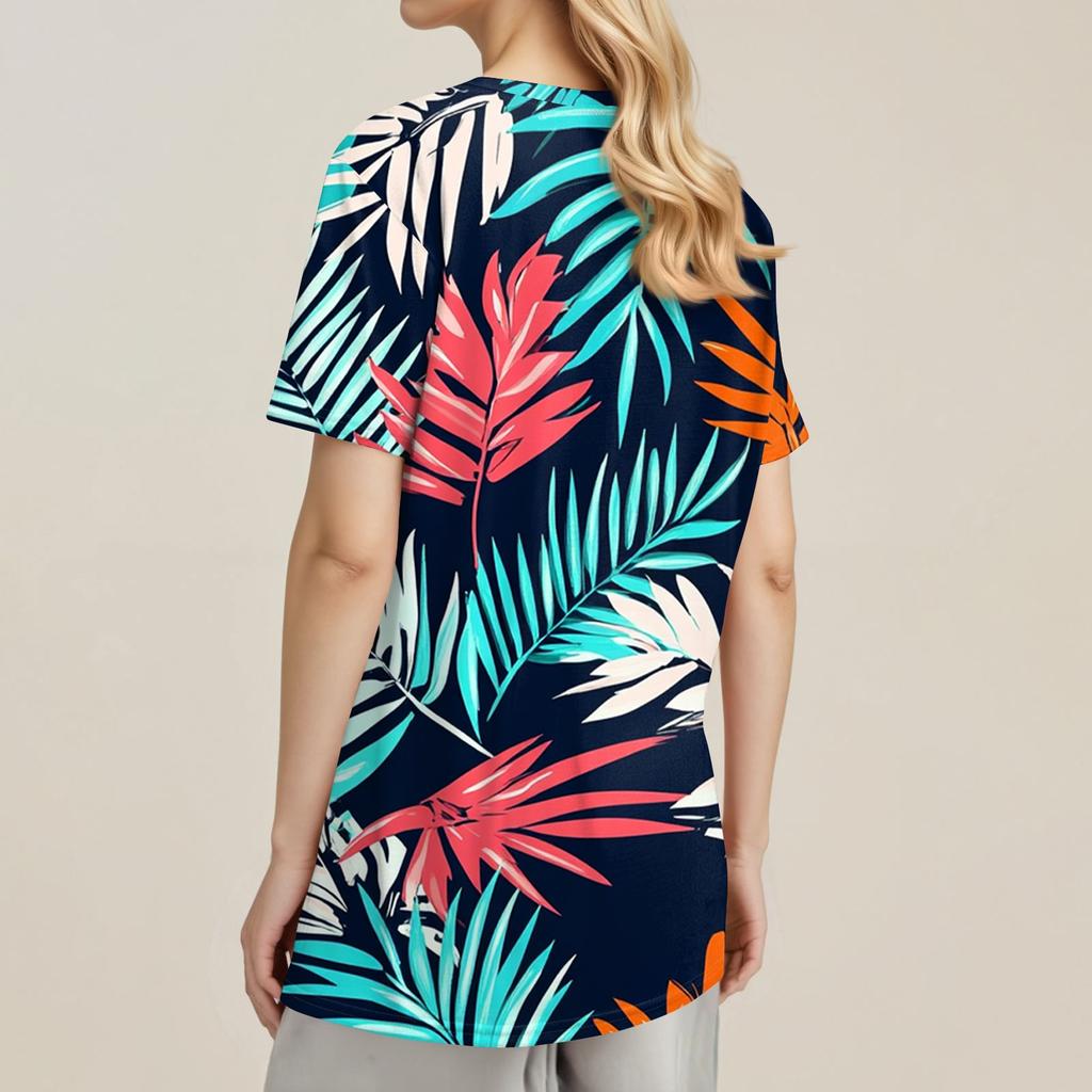 Modisches, lässiges Pullover-Oberteil mit kurzen Ärmeln und Rundhalsausschnitt für Damen