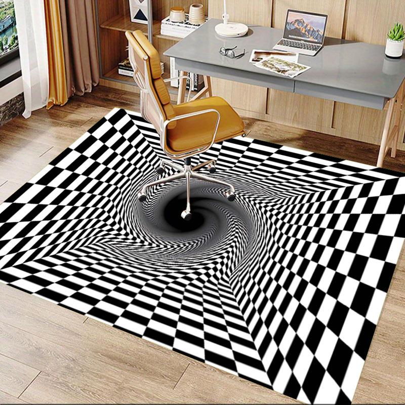 1PC Checkerboard Tunnel Extra Large Non Slip Floor carpet, Office, family, bedroom, Studio Large Area Rug Indoor Rugs, Vibrant Colors