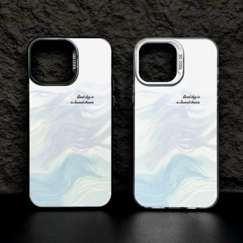 Simple and fresh corrugated colored silver shell is suitable for Apple 16/15/14 pro mobile phone case 15promax13/12/11X