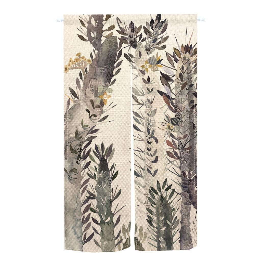 Japanese Style Noren Door Curtains Mountain Izakaya Dining Room Partition Linen Doorway Curtain Kitchen Entrance Half Curtain