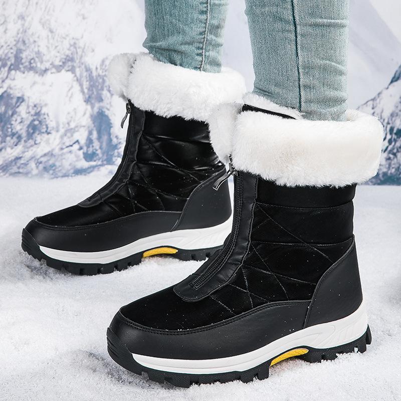 Fashion Outdoor snow boots for women winter new style cold resistant warm  bootse comfortable front zipper wear-resistant cotton shoes