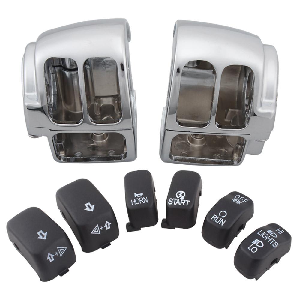 Moto Accessory Handlebar Control Switch Housing Cover Switch Button Cap For Harley Softail Dyna Sportster 1200 883 Touring